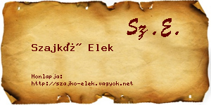 Szajkó Elek névjegykártya