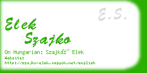 elek szajko business card